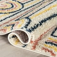 thumbnail image 7 of Well Woven Gigi Rainbow Modern Kids Shag Striped Ivory Thick 5'3" x 7'3" Area Rug, 7 of 7
