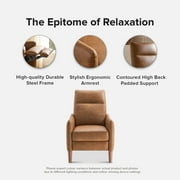 Mopio Arthur Recliner Chair with 3 Positions, 2-Tone PU Leather Accent Chair, Mid Century Modern Reading Chair, High Back Padded Support Comfy Sleeper Armchair, Nursery Chair for Living Room, Bedroom