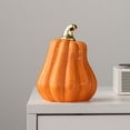 thumbnail image 7 of Ceramic Pumpkin Decor, Tabletop Home Decor Halloween Thanksgiving Accent Sturdy Stylish for Parties, Artificial Orange Ceramic Pumpkins Halloween Pumpkin Figurines,3.9x5.1 Inch, 7 of 7