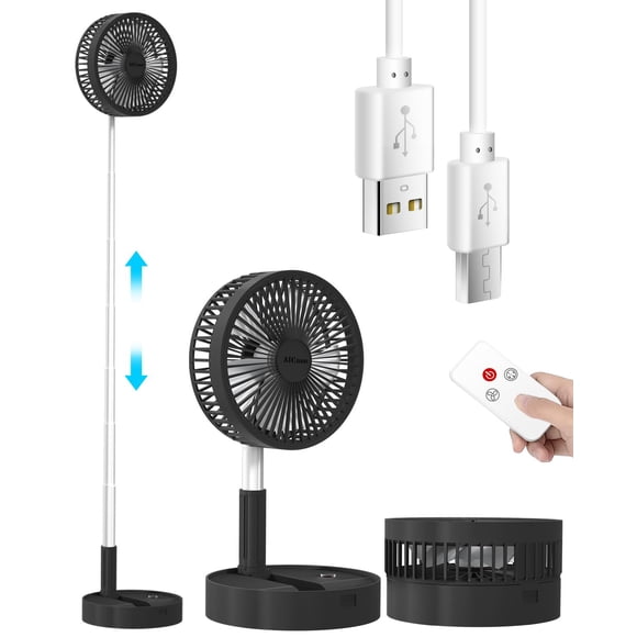 Ventilador de pie AiCase Telescópico Plegable Portátil Batería 7200 mAh