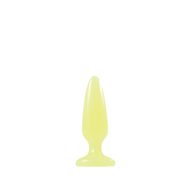 Firefly Pleasure Glow in the Dark TPE Crystal Anal Plug, Small, Yellow