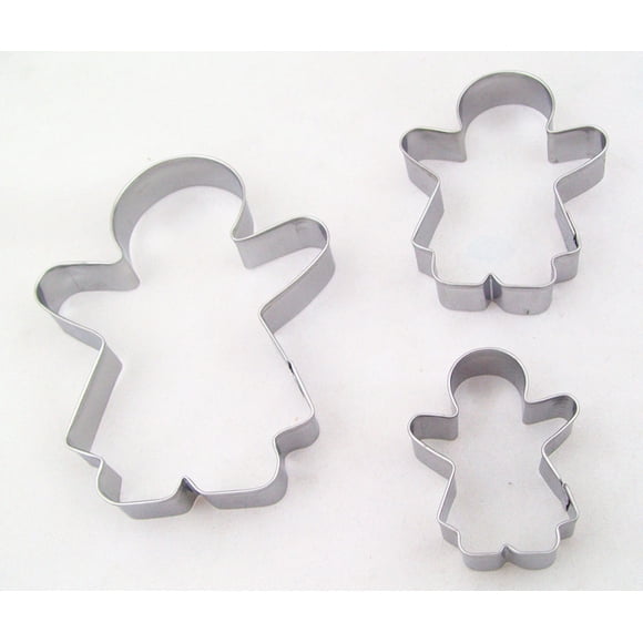 Molde para hornear galletas y pasteles, creativo, para hacer uno mismo, con forma de hombre de jengibre, para niños y niñas, 3 piezas