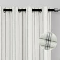 thumbnail image 2 of DriftAway Farmhouse Linen Blend Blackout Curtains 96 Inches Long for Bedroom Vertical Striped Printed Linen Curtains Thermal Insulated Grommet Lined Treatments for Living Room 2 Panels W52 x L96 Gray, 2 of 8