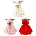 thumbnail image 3 of GYRATEDREAM Toddler Baby Girl's Fall Winter Coat Jacket Rabbit Ear Hoodie Snowsuit Thick Warm Coat Jacket Outwear, 3 of 3