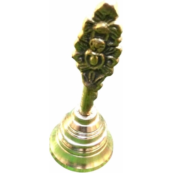 New Brass Bell/GHANTI HANDBELL for ARTI Religious Hindu PUJA Spiritual Gift Item from BANARAS