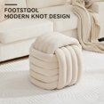 thumbnail image 6 of Timbernest Small Ottoman Foot Rest, Modern Stylish Chenille Foot Stool, Knot Design Makeup Stool, Beige, 6 of 8