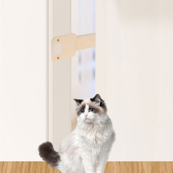 UPGRATOR Cat Door Latch Support, Beige, Adjustable and Sturdy for Home, Easy Access, Durable Construction