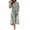 Green#17, variant on Levmjia Women's Floral Print Dress 3/4 Sleeve V Neck Tie Front High Waist Smocked Waist Casual Midi Dress for Summer