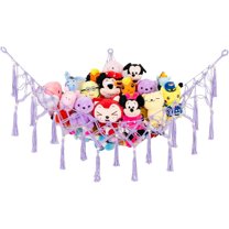 Stuffed Animal Net or Hammock XL for Flat Wall Mounted Handmade Macrame Toy Display Hanging Plush Toy Net for Stuff Animal Storage(Cream)