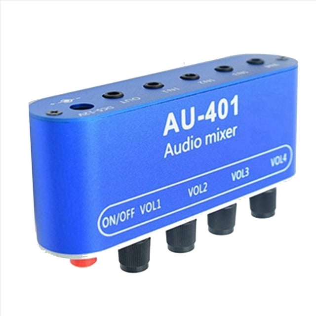 2X DC5V-12V AU-401 Stereo Audio Mixer 4 Input 1 Output Individually Controls Board Sound Mixing DIY Headphones Amplifier