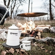 Petromax Tea and Coffee Percolator, Use Indoor/Outdoors for Home Kitchen or Campfire, Enameled Steel Coffee and Tea Pot Brews to your Taste, 5-6 Cup Capacity, White