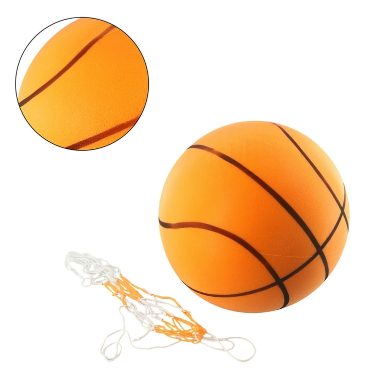 24cm Silent Basketball Foam Sports Ball Indoor Mute Basketball Low Noise  Basketball Training for Various Indoor Activities Orange