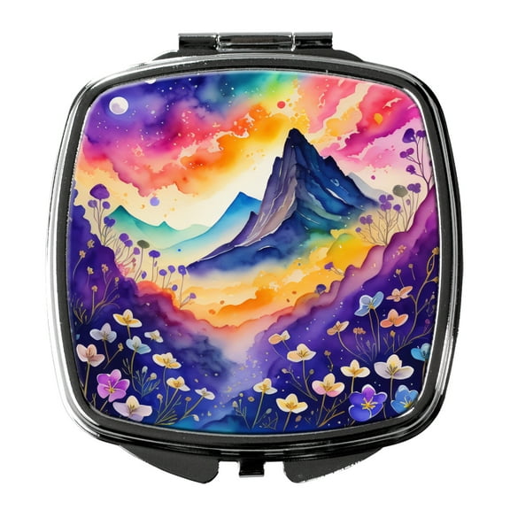 Colorful Violets Compact Mirror 2.75 in x 3 in