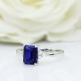 thumbnail image 3 of HeartsAndYou 2ct Natural Blue Sapphire & Diamond Ring Petite 100% REAL 14k SOLID White Gold, 3 of 9