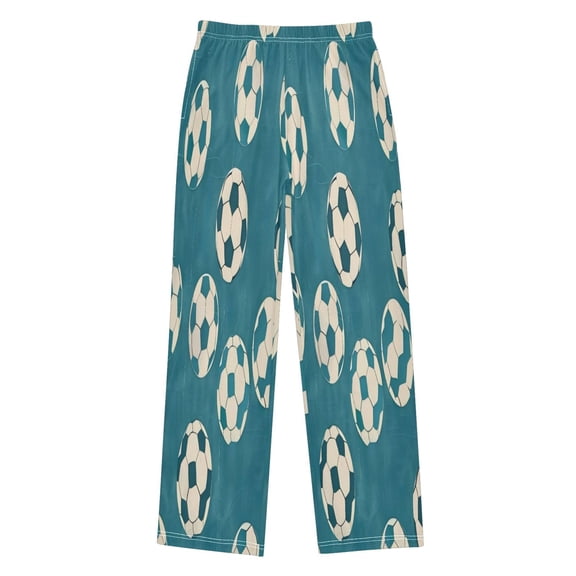 Boy's Pajama Pants Boys' Long Sleep Pants Children's Pajama Pants Loose Fitting Pajama Pants are Convenient to Put on and Take off S White Football