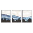 thumbnail image 4 of Woodlands Pine Trees Natural Mountain Lake Scenery Landscape Painting Framed Art Print Wall Art, Set Of 3, 4 of 5