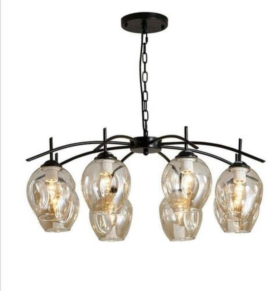 KPIBEST 8-Light Farmhouse Chandelier Black Pendant Light Fixtures for Dining Room Living Room Island Kitchen Foyer Bedroom