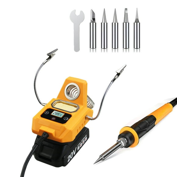 TAPDRA Soldering Station Cordless for 20V Power Adjustable Temperature LCD Display with Auxiliary Helpers and 6 Solder Tips