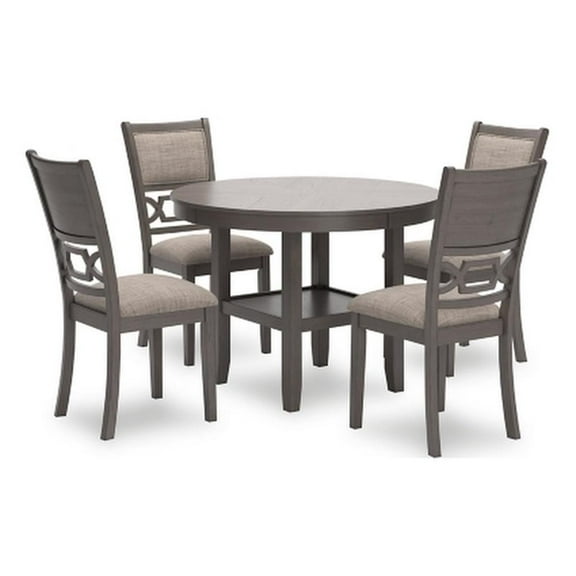 Bowery Hill Modern Gray Dining Table and 4 Chairs - Set of 5