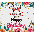 thumbnail image 3 of Adorable Bunny Themed Happy Birthday Banner with Floral Butterfly Decors Party Backdrop Photography Props Birthday Party Decorations Background, 3 of 7
