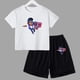 thumbnail image 4 of Conjunto de ropa de verano para niñas y adolescentes, camisetas y pantalones cortos de Anime de lucha para niños y niños, traje de 2 piezas, atuendo informal para niños, chándal, 4 of 5