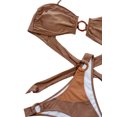 thumbnail image 4 of Conjunto de bikini de dos piezas para mujer sujetador de levantamiento de senos con cuello halter + traje de baño de tanga de color en contraste VISgogo, 4 of 6