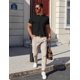 thumbnail image 4 of Camiseta COOFANDY Cotton Henley para hombre negra de manga corta, 4 of 6