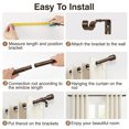 thumbnail image 5 of Newburos Heavy Duty Curtain Rods,1 Inch Bronze Curtain Rod Adjustable for Windows 48 to 86 Inch with Metal Finials,Easy Installation and Modern Design for Living Room & Bedroom, 5 of 7