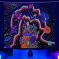 thumbnail image 1 of Tapiz fluorescente con forma de hongo fluorescente UV, 150 x 150 cm, 1 of 2