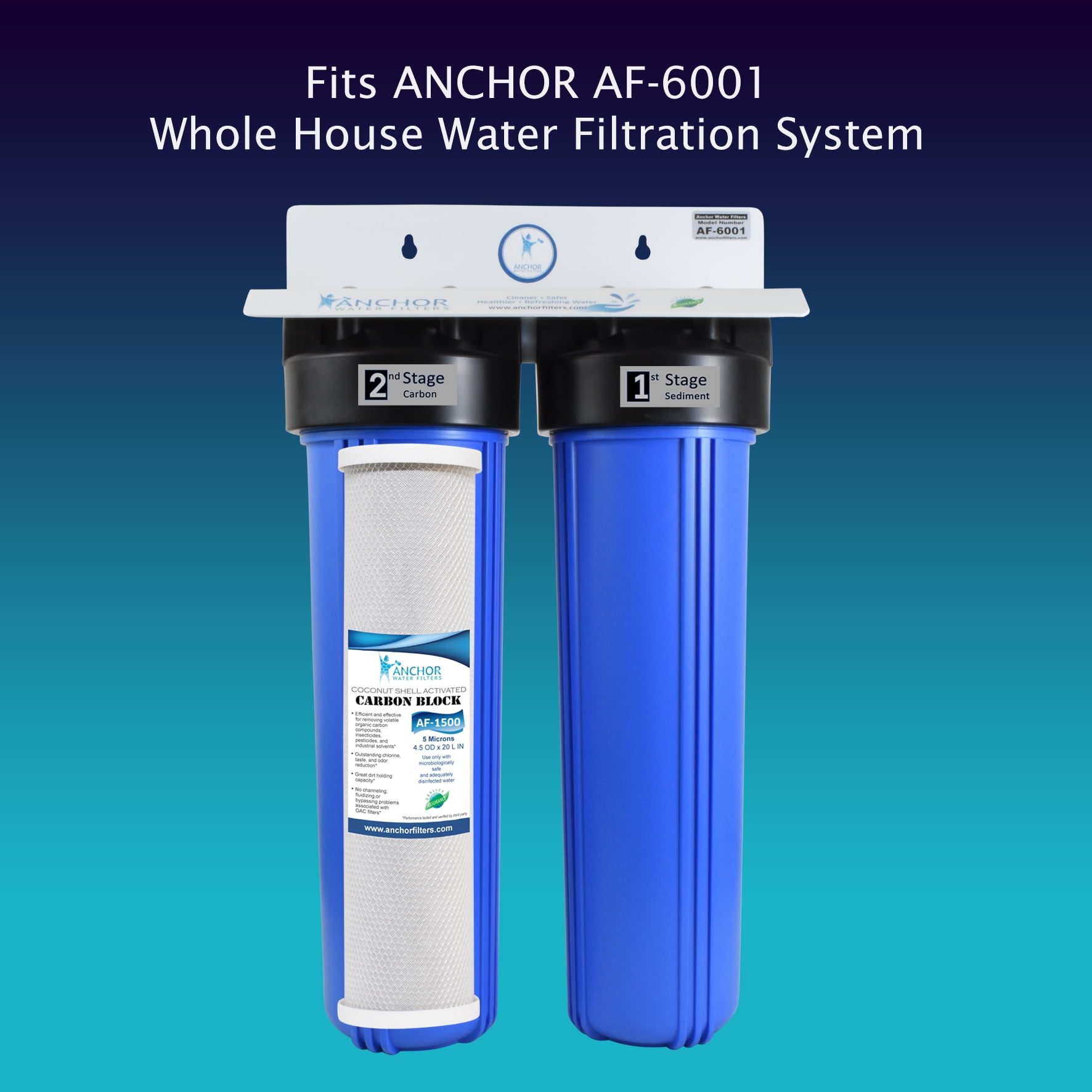 AF-1500 - Carbon Block Replacement Filter for Whole House Water Filtration Systems, 4.25 in. x 20 in.