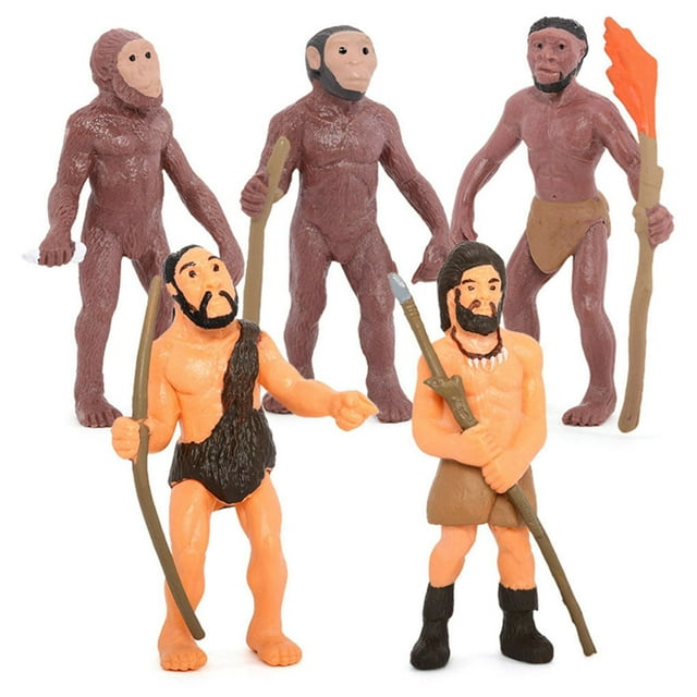 Inteprter 1 Juego de figuras primitivas, modelos de hombre de las cavernas, juguetes de aprendizaje, ciclo de crecimiento de construcción Juegos de teclado y mouse para computadora