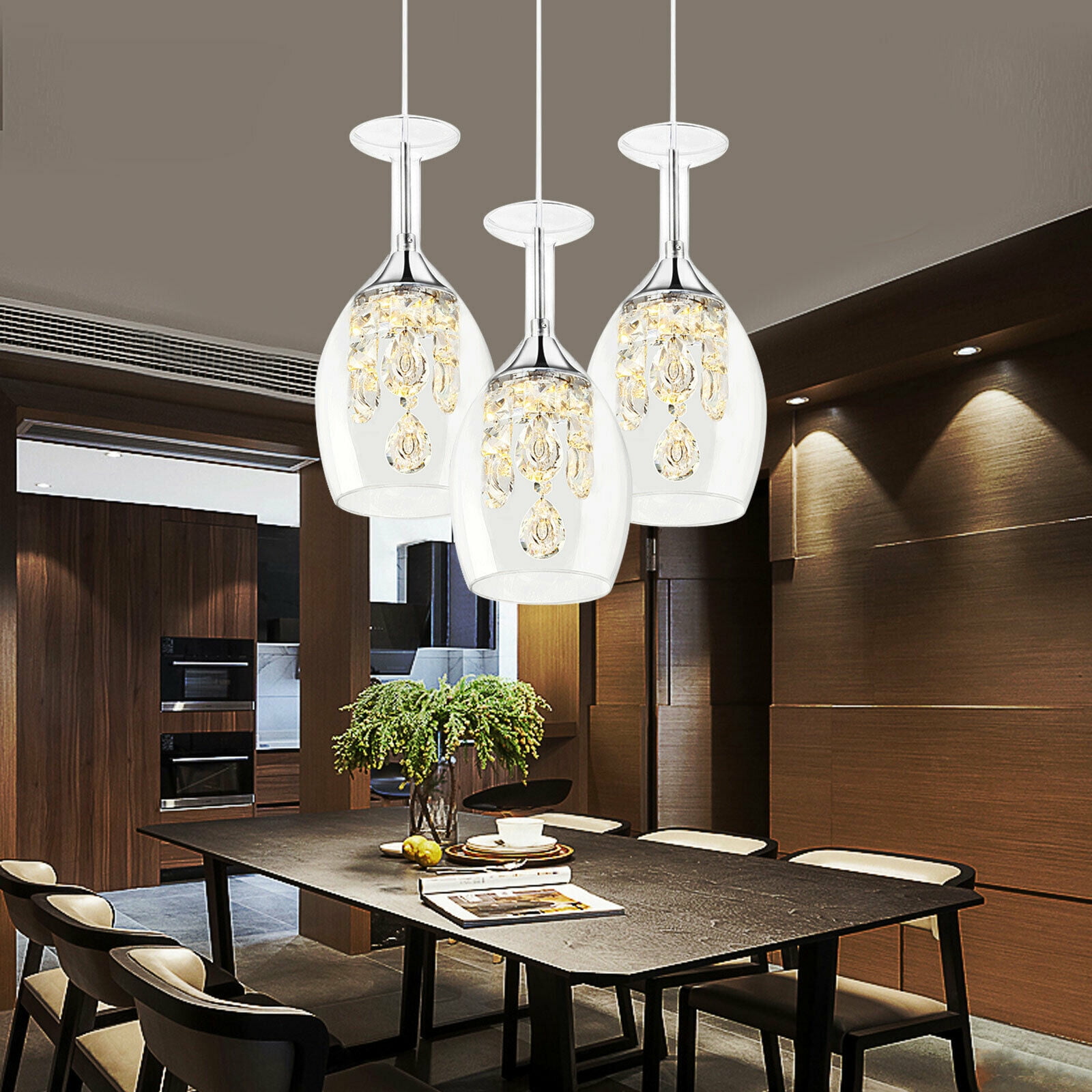 Modern Pendant Light Home Glass Ceiling Lighting Kitchen Bar Chandelier Lamp 