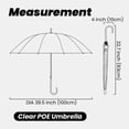 thumbnail image 4 of TOPTIE Clear Umbrella Thickened POE Transparent Stick Umbrella for Wedding DIA 39.5 Inches, 4 of 6