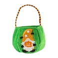 thumbnail image 1 of Bolsa de dulces de Halloween con forma de calabaza, multiusos, 22 x 18 cm, plegable, de tela verde, 1 of 9