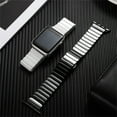 thumbnail image 2 of Ceramic Strap for Apple Watch Band 45mm 41mm 44mm 40mm 42mm 38mm Accessories Stainless Steel Wristbands Bracelet iWatch Series 6 5 4 3 SE 7 Wrist Band - White ceramic, 2 of 9