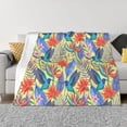 thumbnail image 3 of Throw Blanket for Couch, Exotic Flowers and Birds Super Soft Fuzzy Comfy Warm Throw Blanket, Cuteness Lightweight Cozy Plush Flannel Blanket & Throws for Sofa and Bed All Season, 3 of 5