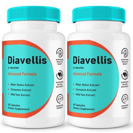 (2 Pack) Diavellis – Original Formula with a Clean Blend to Support Circulation, Natural Energy & Balanced Levels | Just 2 Easy-to-Swallow Pills Daily (120 Capsules)