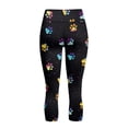 thumbnail image 5 of SCRAWLGOD Paw Spots Black High Waisted Yoga Pants with Pockets for Women Tummy Control Athletic Workout Cropped Tights Lightweight Yoga Capris for Running Cycling, S, 5 of 7