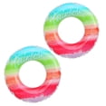 thumbnail image 3 of EeaseCA 2pcs Thicken Plastic Rainbow Design Inflatable Swimming Ring Safety Aid Float Seat Ring Sports Accessory for Adults Children (120g, Rainbow Color), 3 of 7
