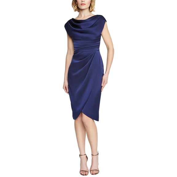 Theia womens Ivy Bateau Neck Cocktail Dress, 12, Blue