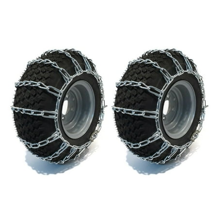 New PAIR 2 Link TIRE CHAINS 26x12-12 for John Deere Lawn Mower Tractor Rider by The ROP (Best Lawn Tractor For Snow Removal)