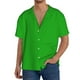 thumbnail image 1 of Fotbe Green Camisa Estampada de Manga Corta para Hombre, Casual de Verano, Estilo Playero, Sin Arrugas-Large, 1 of 5