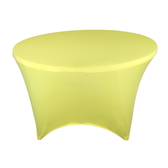 Universal Round Tablecloth with Four Corner Elastic Bands for Secure Fit on Large Circular Tables