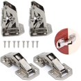 thumbnail image 1 of 4 Pcs Cold-Rolled Steel Concealed Cabinet 90 Degree Door Hinge, Cabinet Hinges, Mechanism Hinges, 90°Full Overlay Hinges, with Screws, for Inset Kitchen Cabinet Cupboard Wardrobe Doors, 1 of 4