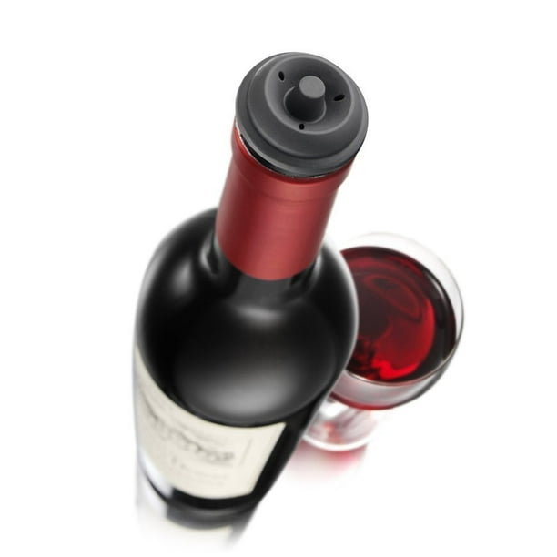 Ensemble économiseur de vin sous vide, pompe économiseur de vin avec 4  bouchons de bouteille sous vide pour vin rouge/blanc/bière, acier  inoxydable, garde le vin frais et savoureux, noir 