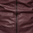 thumbnail image 5 of HAPIMO Men's Flight Large Size Leather Jacket Clip Cotton Jacket With Long Zipper Cuffs Jacket Fashion Casual Long Sleeve Work Outwear Fall Winter Holiday Wine XXXL, 5 of 5