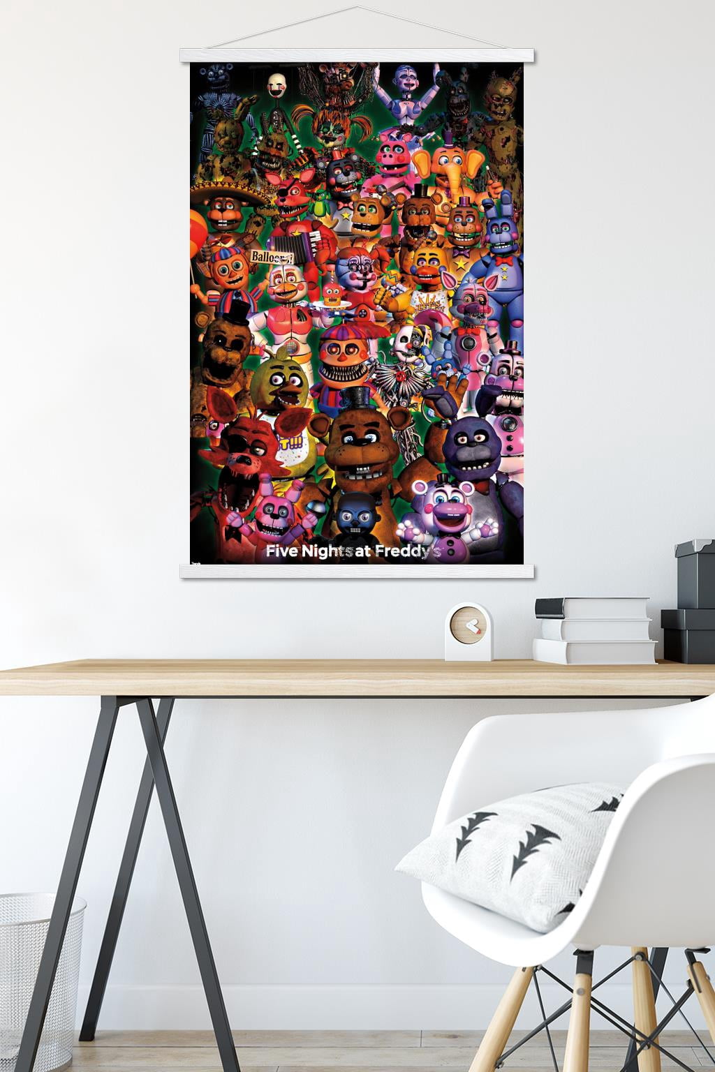 Five Nights at Freddy's - Ultimate Group Wall Poster with Wooden Magnetic Frame, 22.375" x 34"