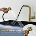 thumbnail image 3 of Modern Bar Sink Faucet for Kitchen Sink Single Handle with  Sprayer Hot and Cold Prep Sink Faucet Brushed, 3 of 14