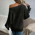 thumbnail image 7 of Bibifish Womens Sweaters Off Shoulder Batwing Sleeve Sweaters Fall Winter Solid Color Oversized Pullover Sweaters For Ladies, 7 of 7