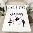 thumbnail image 2 of jejeloiu Ballerina Girls Queen Sheet Sets,Ballet Lover Flat Sheet,Music Melody Queen Fitted Sheet For Girls Child,Lightweight Room Decor,4-Piece, 2 of 7